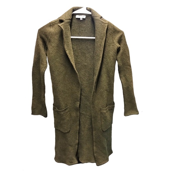 Sold Olive Green Camden Sweater Wool Coat XXS - Picture 3 of 8